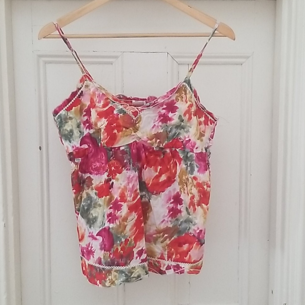 Floral spaghetti strap tank top